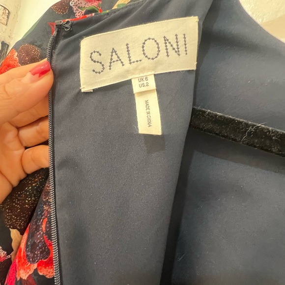 Saloni silk midi dress. Worn once. Size 2. - Picture 9 of 9